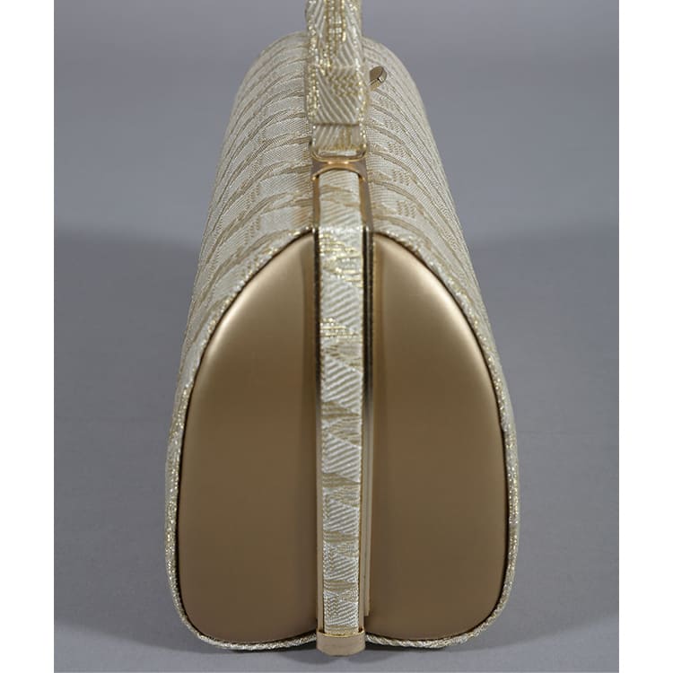 草履バッグ　ゴールド　星の割付文様