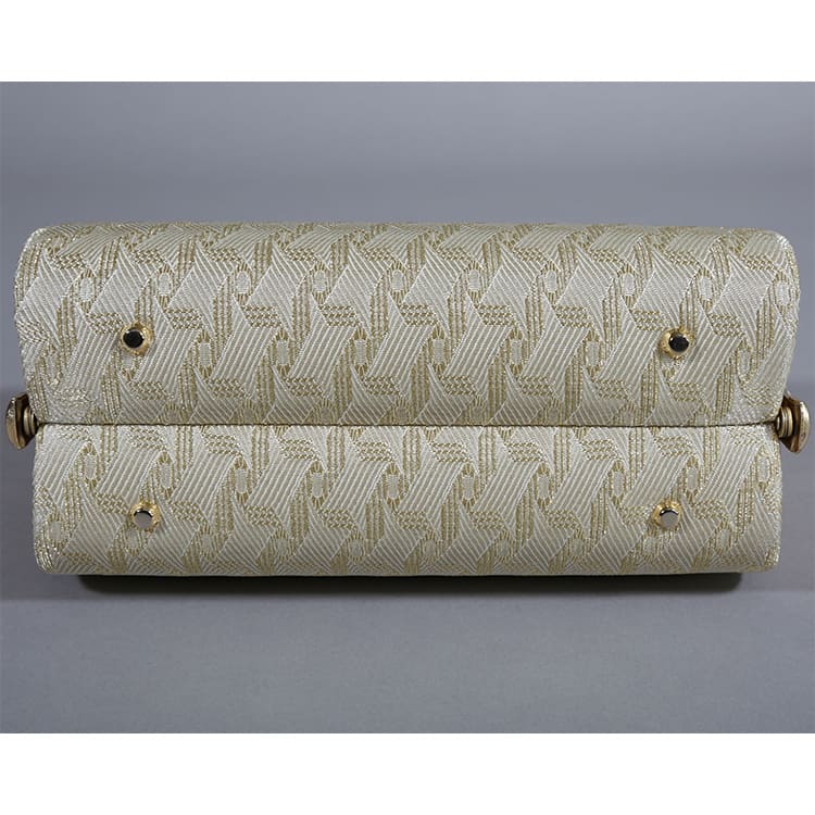 草履バッグ　ゴールド　星の割付文様