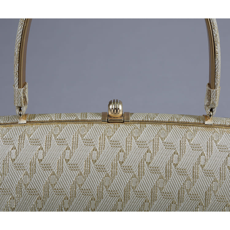 草履バッグ　ゴールド　星の割付文様