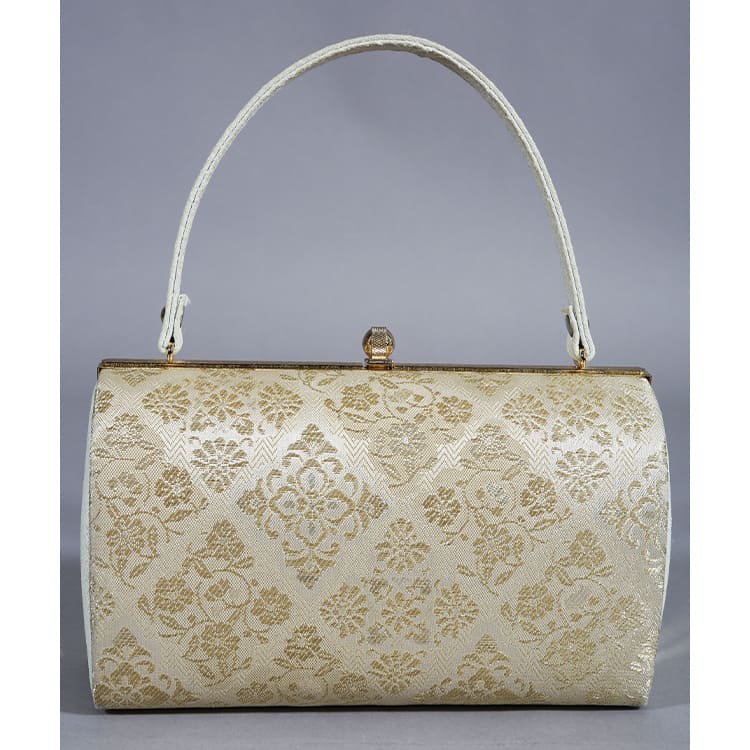 草履バッグ　ゴールド　花菱