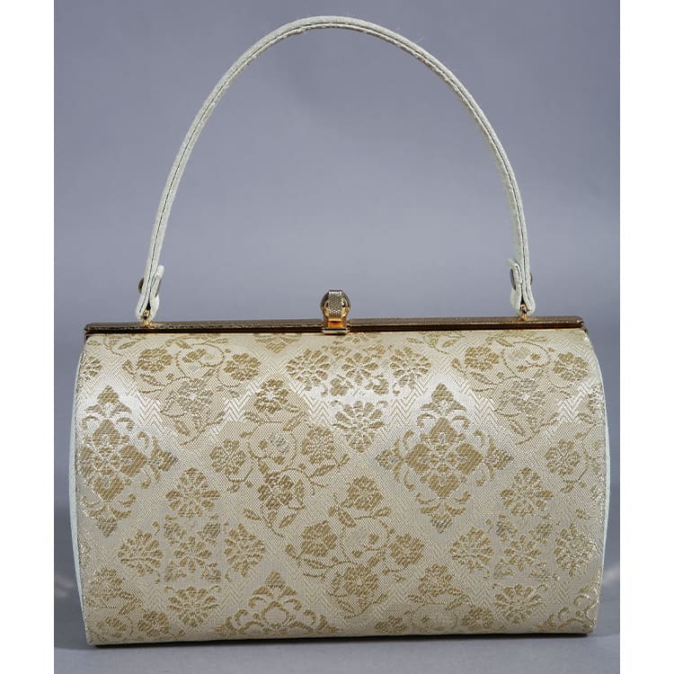 草履バッグ　ゴールド　花菱