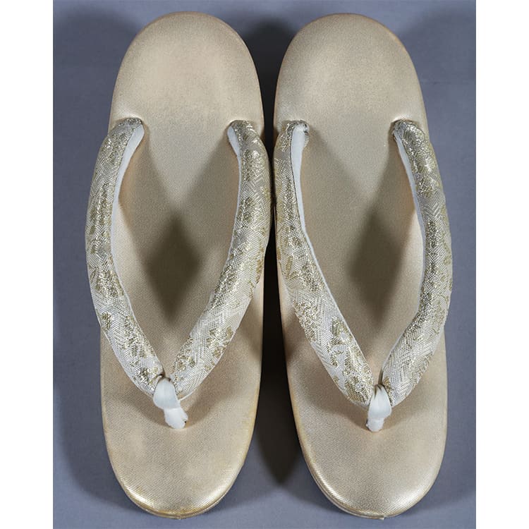 草履バッグ　ゴールド　花菱