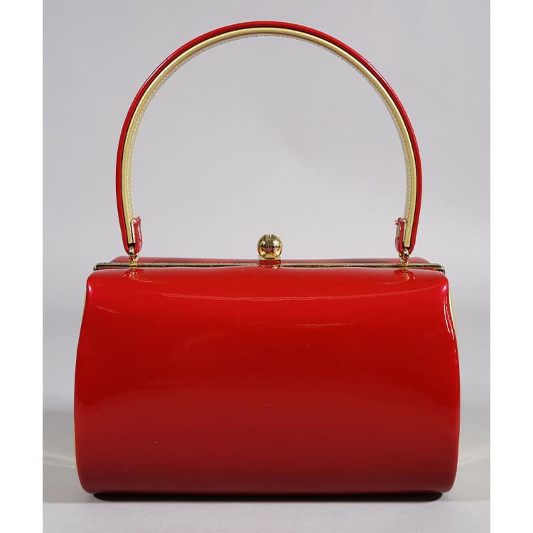 草履バッグ　赤と金