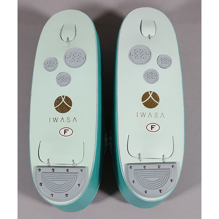 草履バッグ　ターコイズブルー　千鳥格子