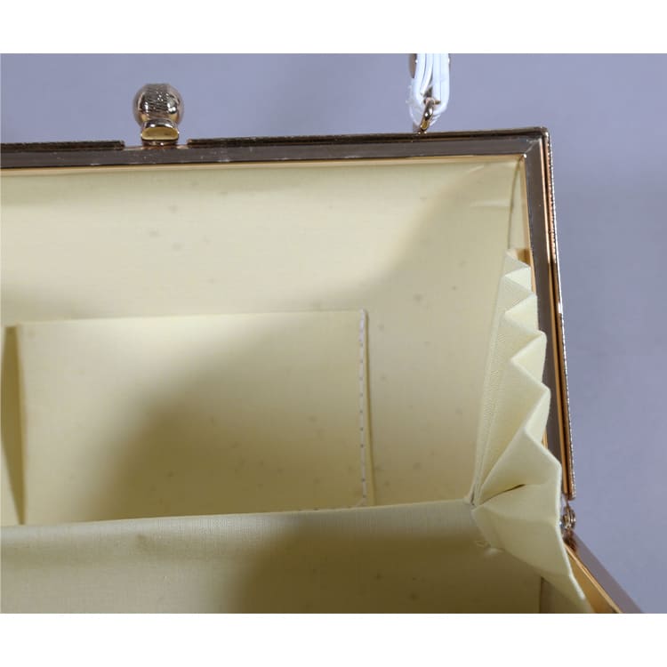 草履バック　青とクリーム色