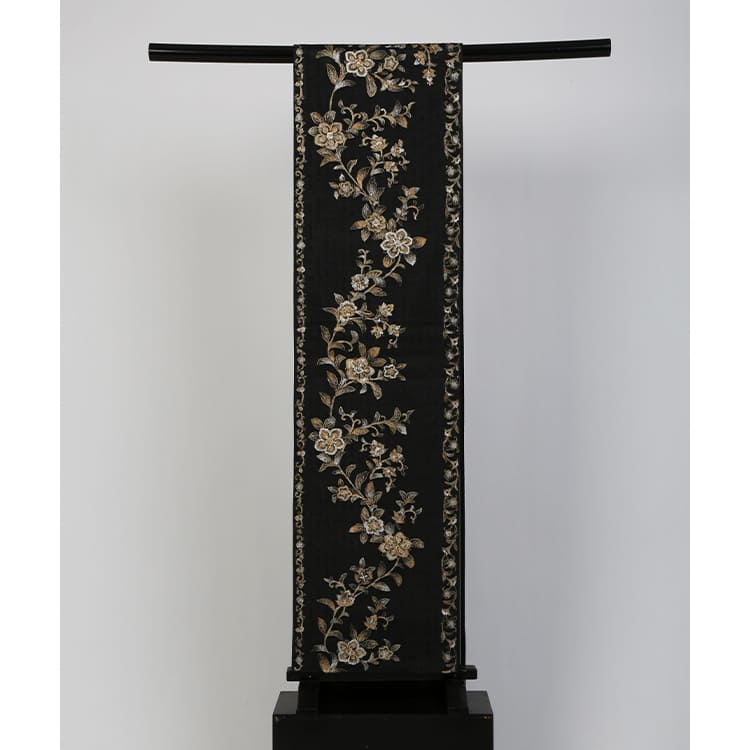 黒地おしゃれ袋帯　オールシーズン用