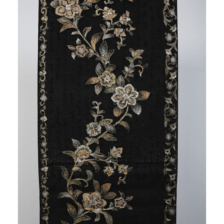 黒地おしゃれ袋帯　オールシーズン用