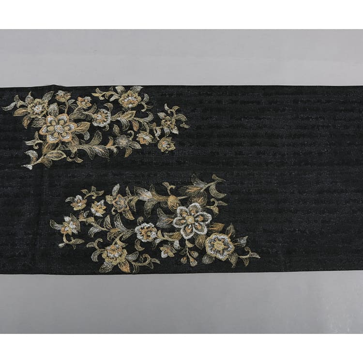 黒地おしゃれ袋帯　オールシーズン用