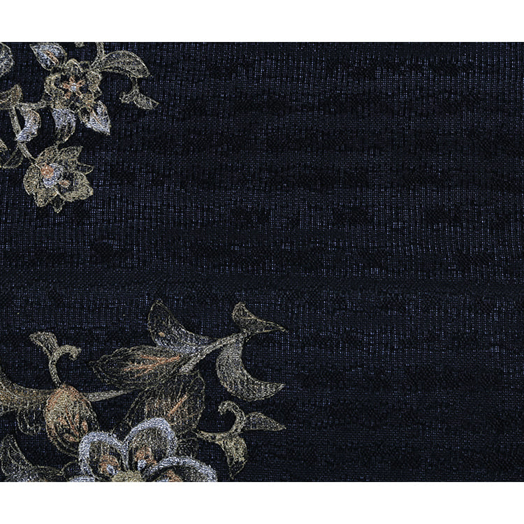 黒地おしゃれ袋帯　オールシーズン用