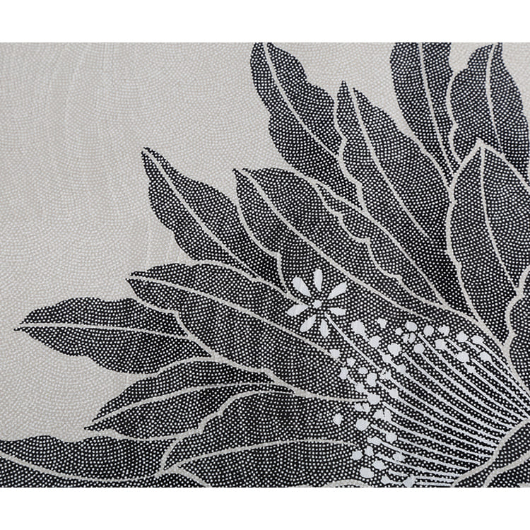 白地袋帯　一道　月下美人