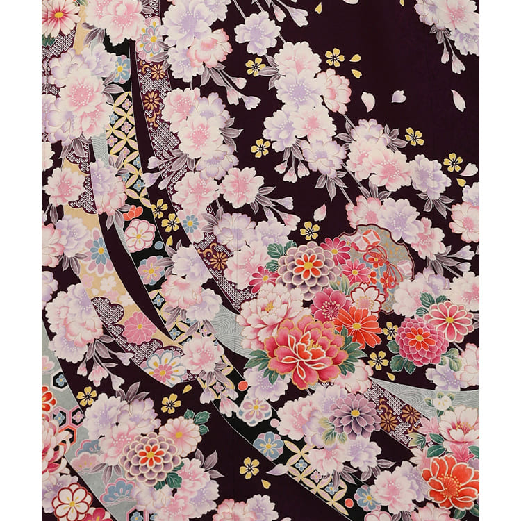 薄紫色と薄ピンク色の八重桜