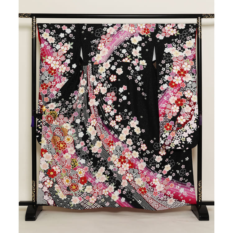 鹿の子模様と八重桜