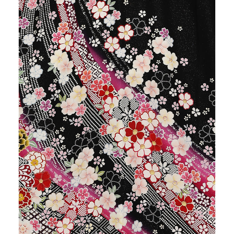 鹿の子模様と八重桜
