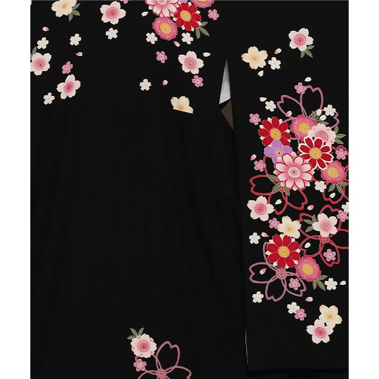 黒地にいくつもの桜
