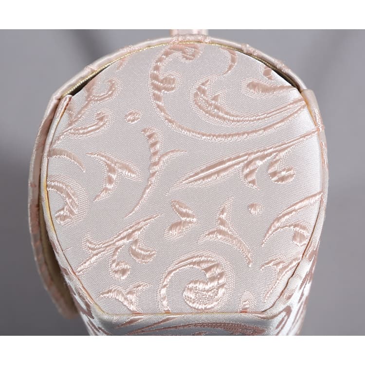 草履バッグ ピンク 白